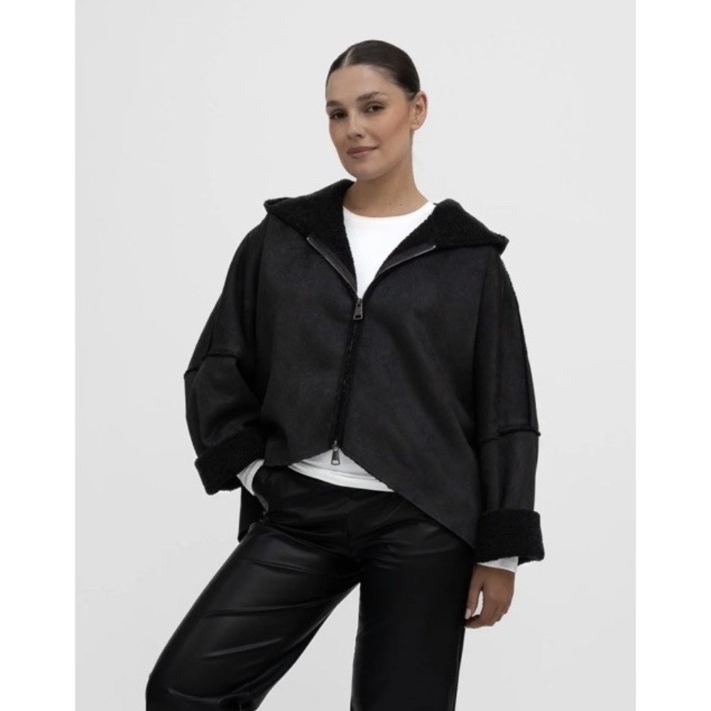 LA HAINE INSIDE US, COZY FAUX FUR BOMBER JACKET Made In Italy‎ NWT M/L